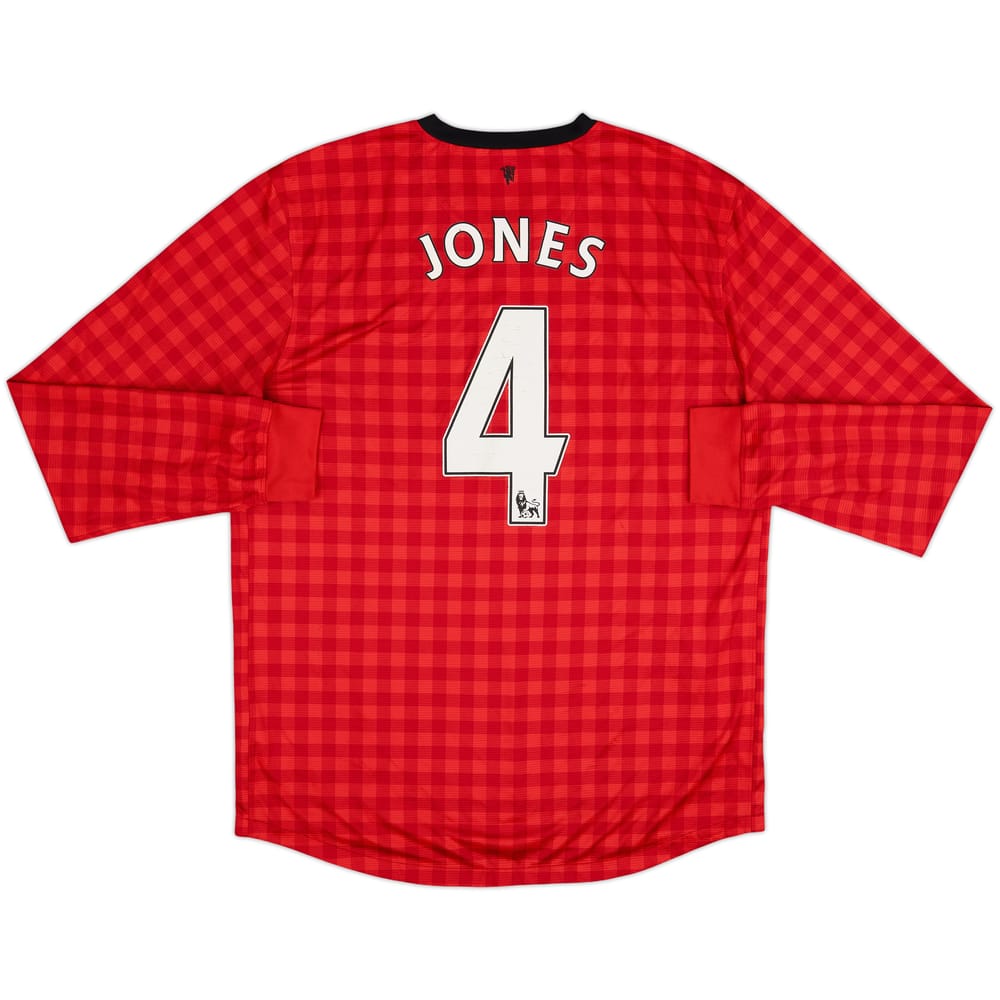 2012-13 Manchester United Home L/S Shirt Jones #4 - 6/10 - (L)