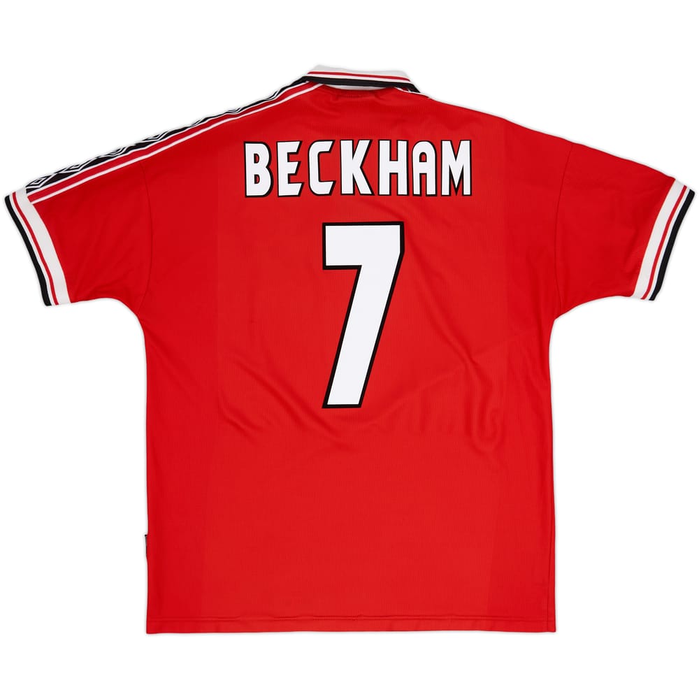 1998-00 Manchester United Home Shirt Beckham #7 - 8/10 - (XL)