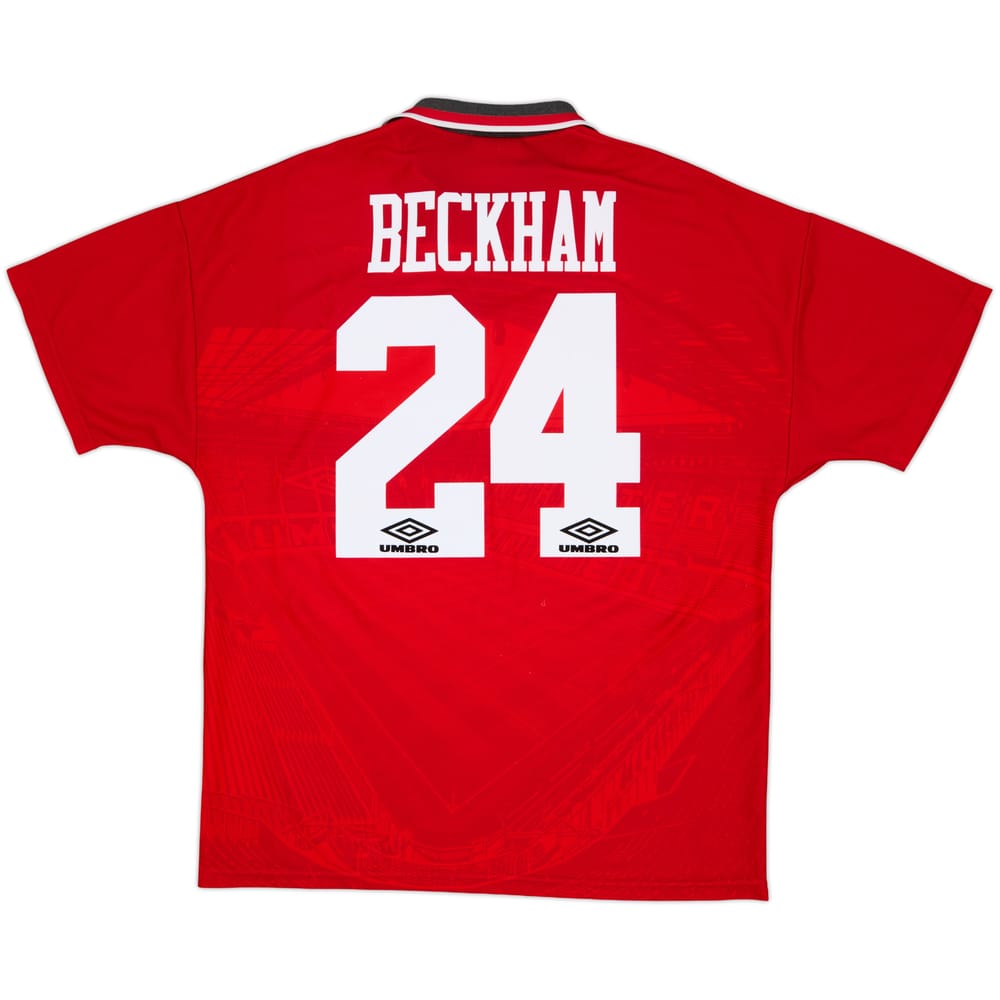 1994-96 Manchester United Home Shirt Beckham #24 - 8/10 - (L)