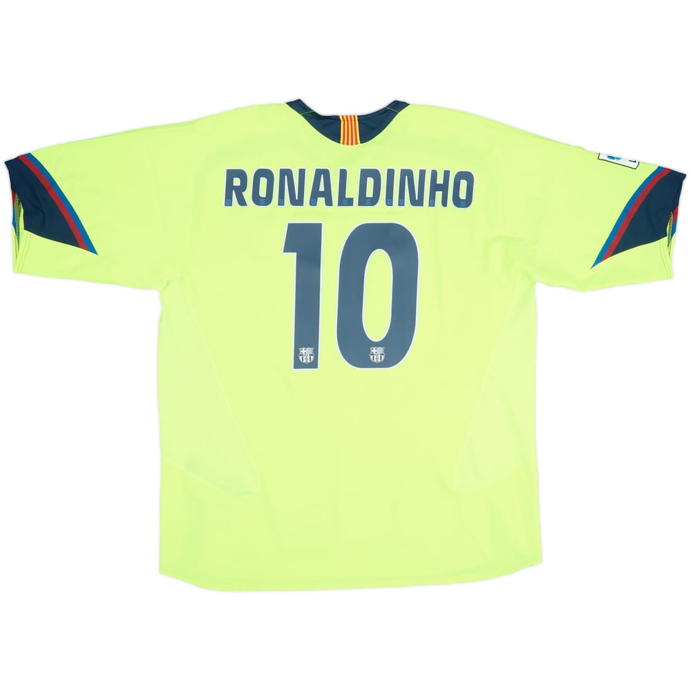 Camiseta de visitante del Barcelona 2005-06 Ronaldinho #10 - 7/10 - (XXL)