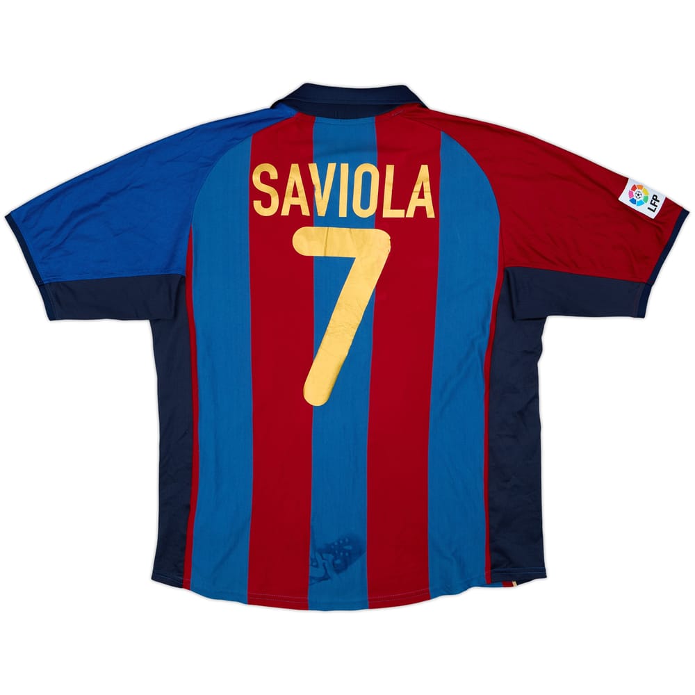 2001-02 Barcelona Home Shirt Saviola #7 - 5/10 - (L)