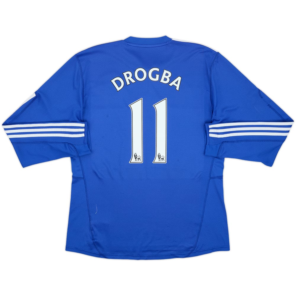 2009-10 Chelsea Home L/S Shirt Drogba #11 - 6/10 - (L)