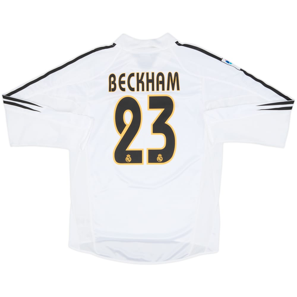 2004-05 Real Madrid Home L/S Shirt Beckham #23 - 10/10 - (S)