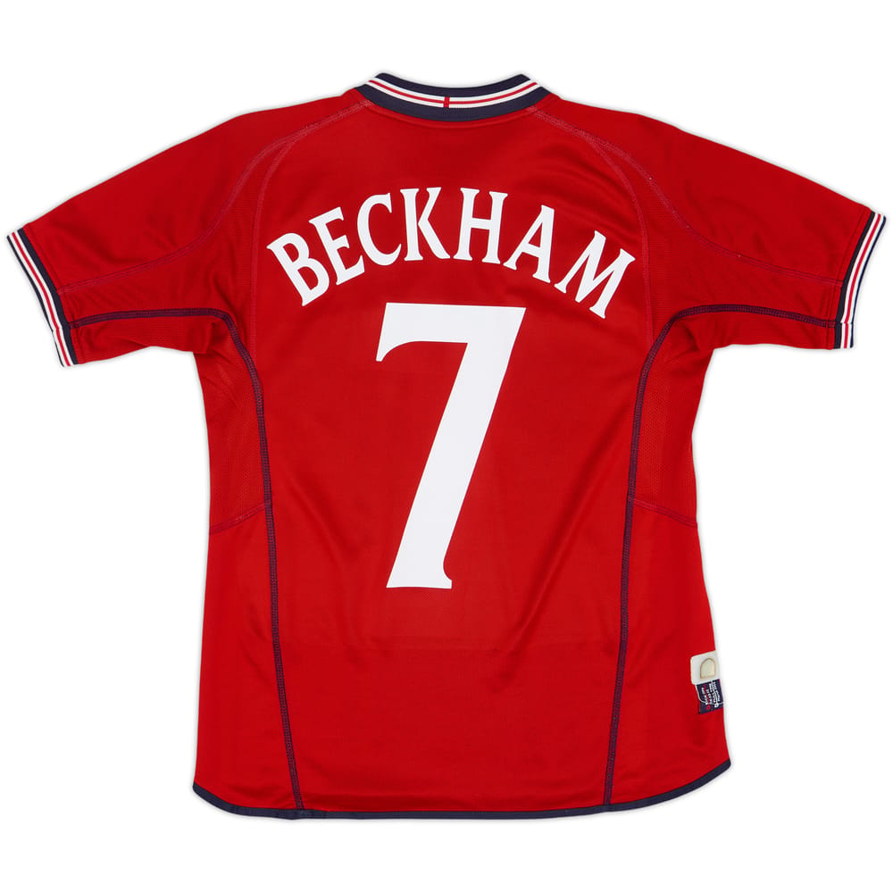 2002-04 England Away Shirt Beckham #7 - 8/10 - (XL.Boys)