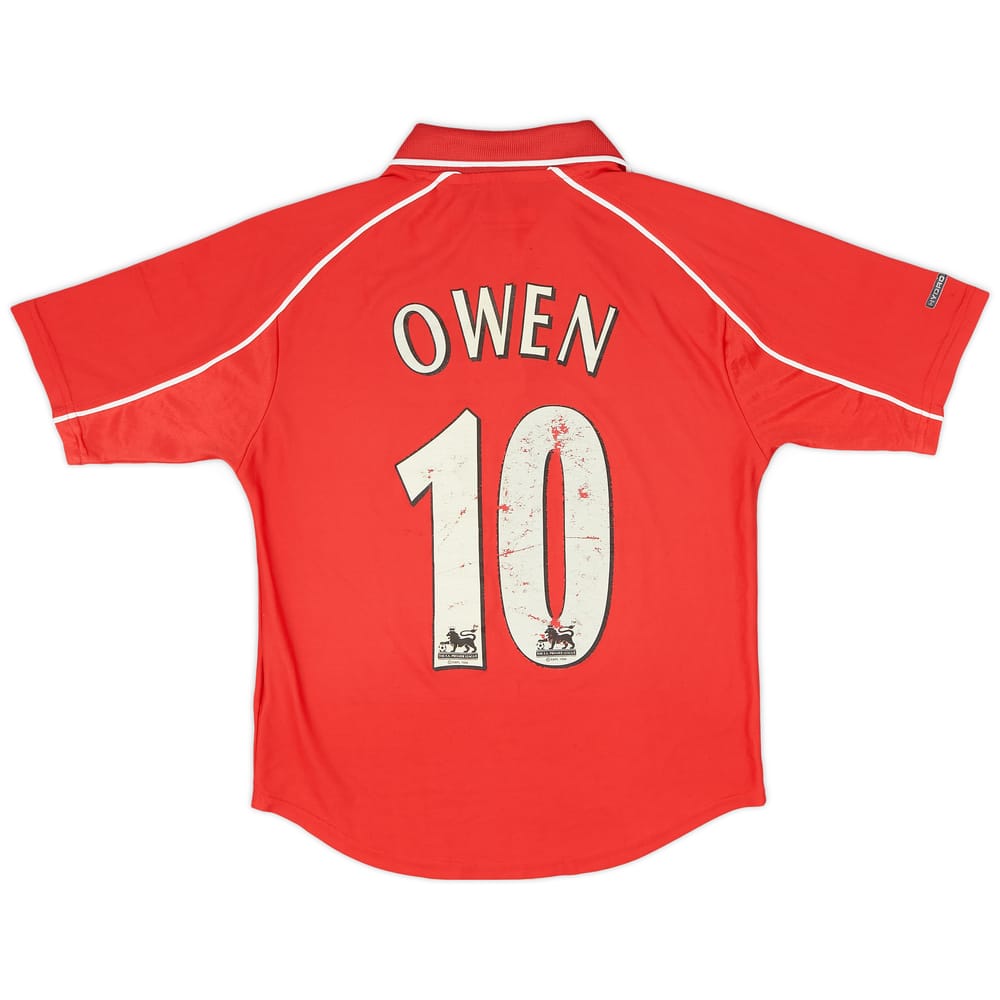 2000-02 Liverpool Home Shirt Owen #10 - 6/10 - (M.Boys)