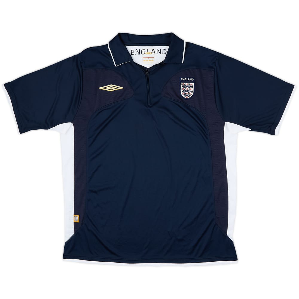 2006-08 England Umbro 1/4 Zip Polo Shirt - 8/10 - (L)