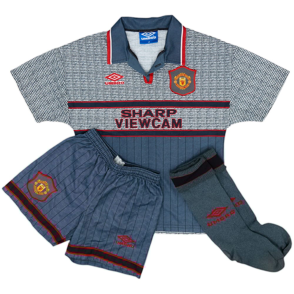 1995-96 Manchester United Away Full Kit - 7/10 - (L.Boys)