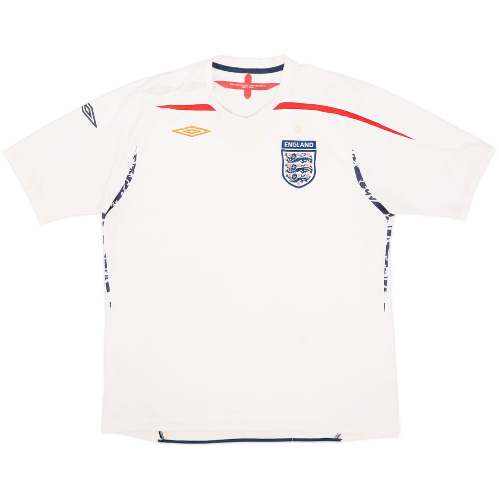 2007-09 England Home Shirt - 4/10 - (XL)