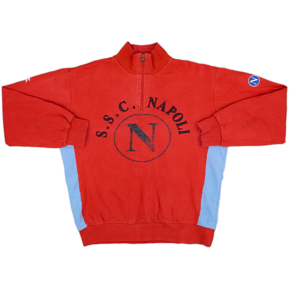 2000-01 Napolia Diadora 1/4 Zip Sweat Top - 8/10 - (XL.Boys)