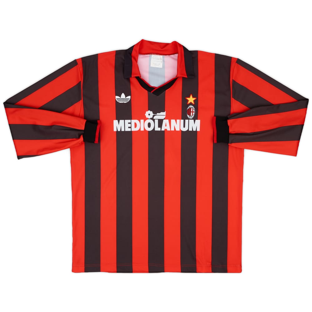 1991-92 AC Milan Home L/S Shirt #7 - 8/10 - (XL)