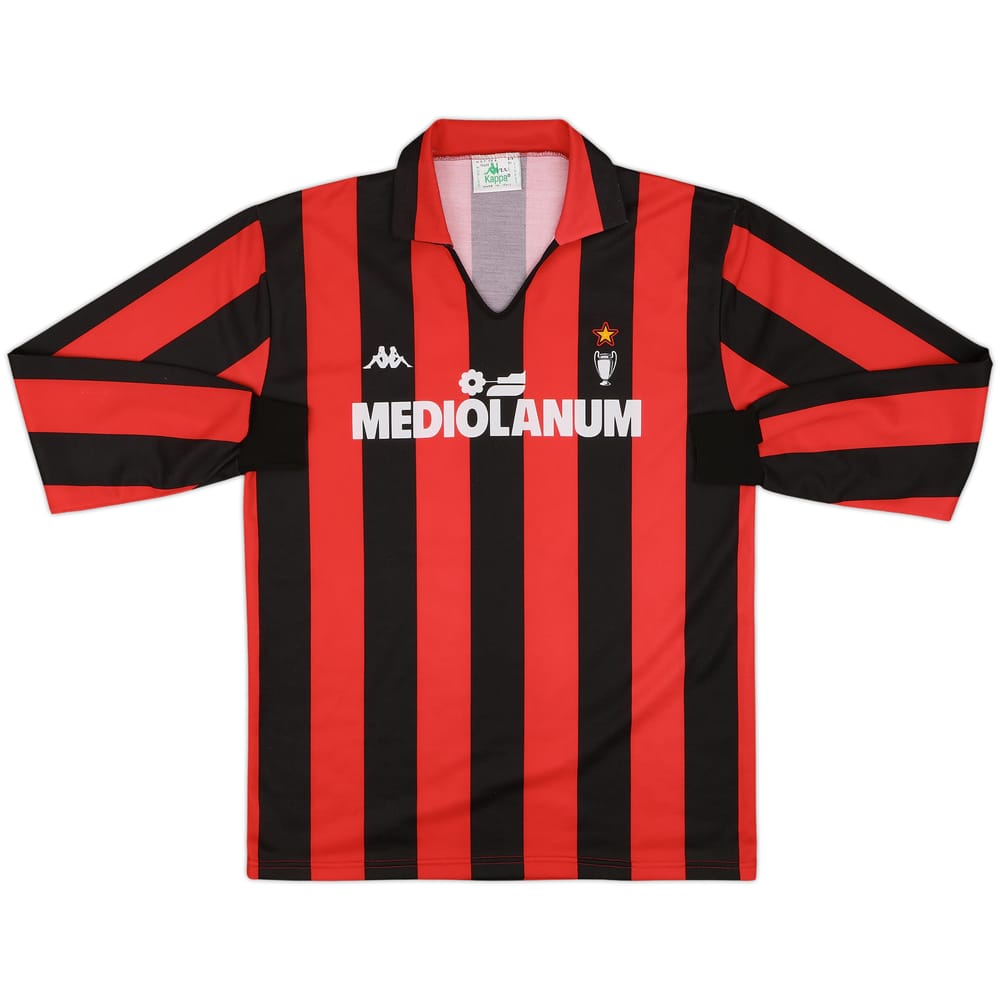 1989-90 AC Milan Home L/S Shirt #10 - 8/10 - (XL)