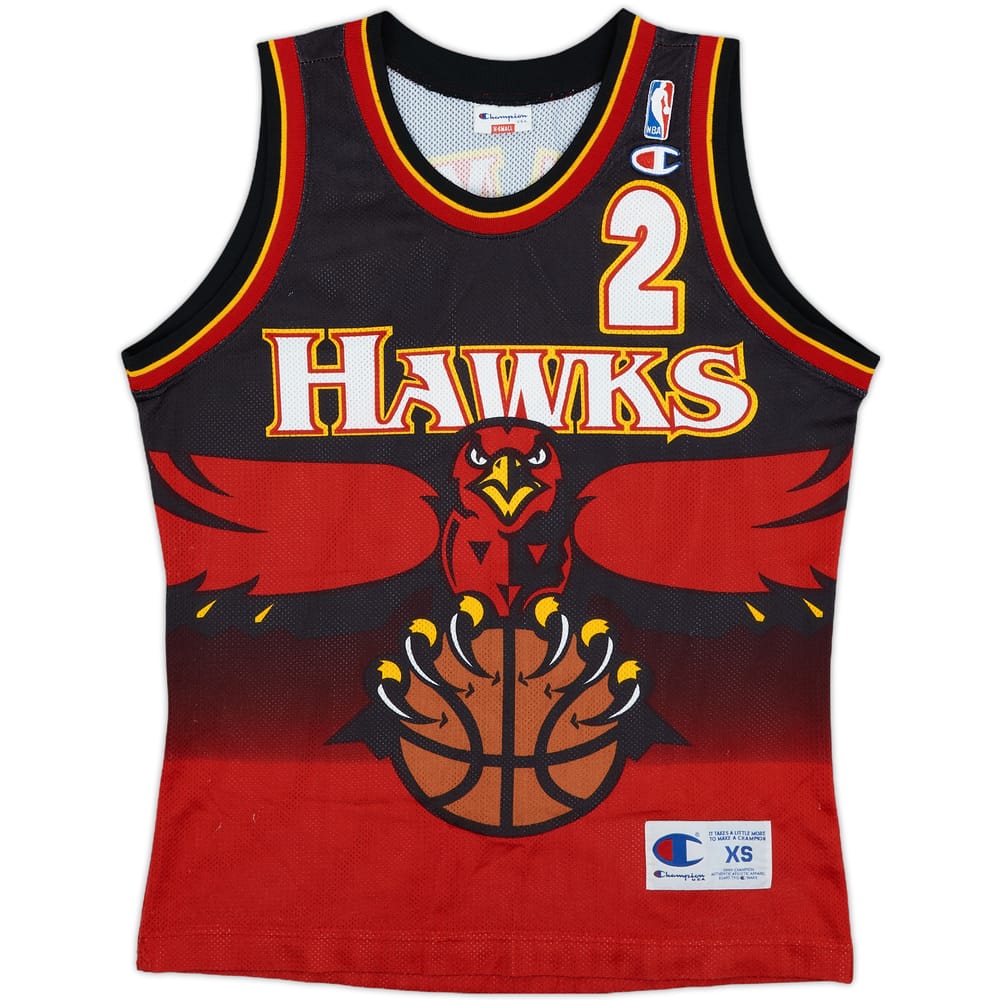 1995-96 Atlanta Hawks Augmon #2 Champion Away Jersey - 9/10 - (XS)