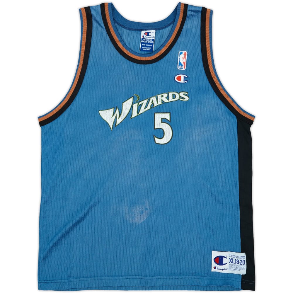 1997-01 Washington Wizards Howard #5 Champion Away Jersey - 5/10 - (XL.Boys)