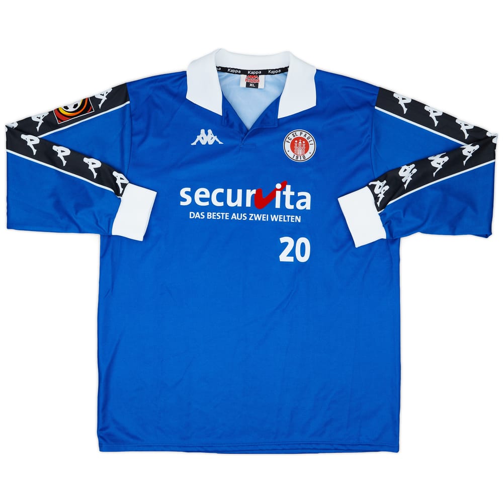 2001-02 St. Pauli Player Issue Kappa Training L/S Shirt #20 (Henzler)