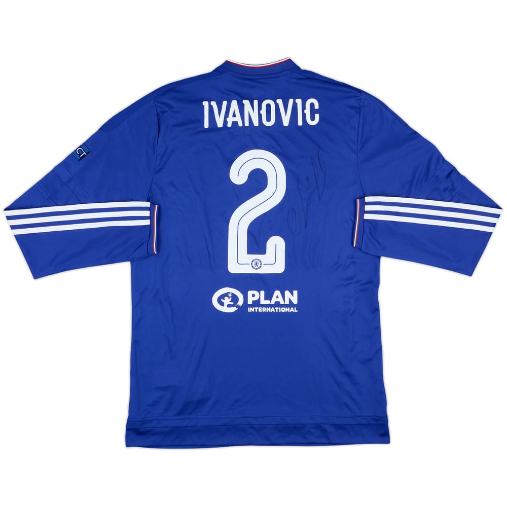 2015-16 Chelsea Player Issue Signed Champions League Home L/S Shirt Ivanovic #2 (L)
