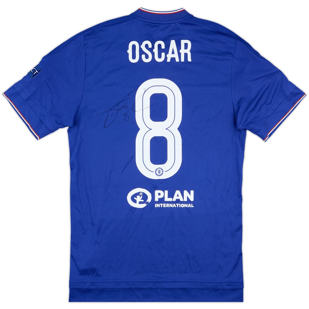 2015-16 Chelsea Player Issue Signed Champions League Home Shirt Oscar #8 (S/M)