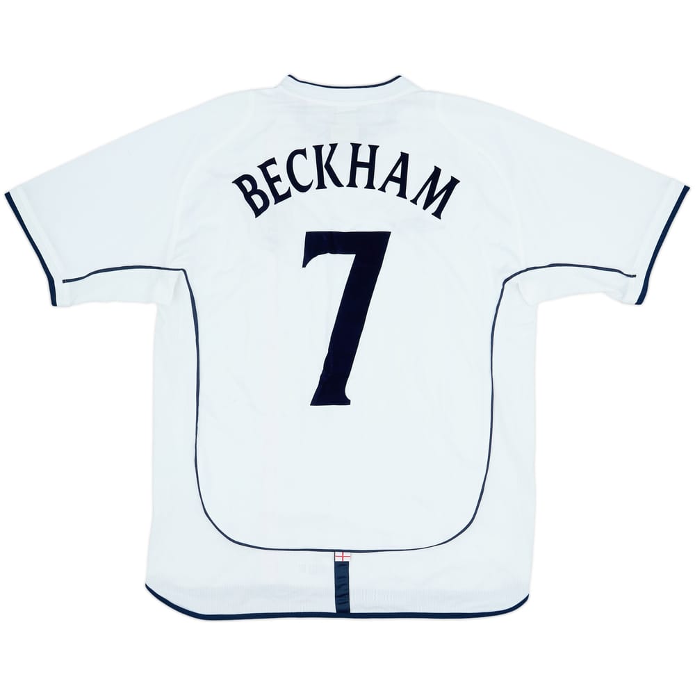 2001-03 England Home Shirt Beckham #7 - 6/10 - (L)