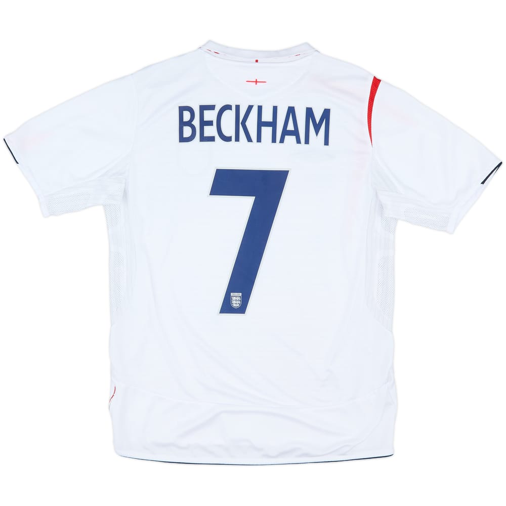 2005-07 England Home Shirt Beckham #7 - 9/10 - (M)