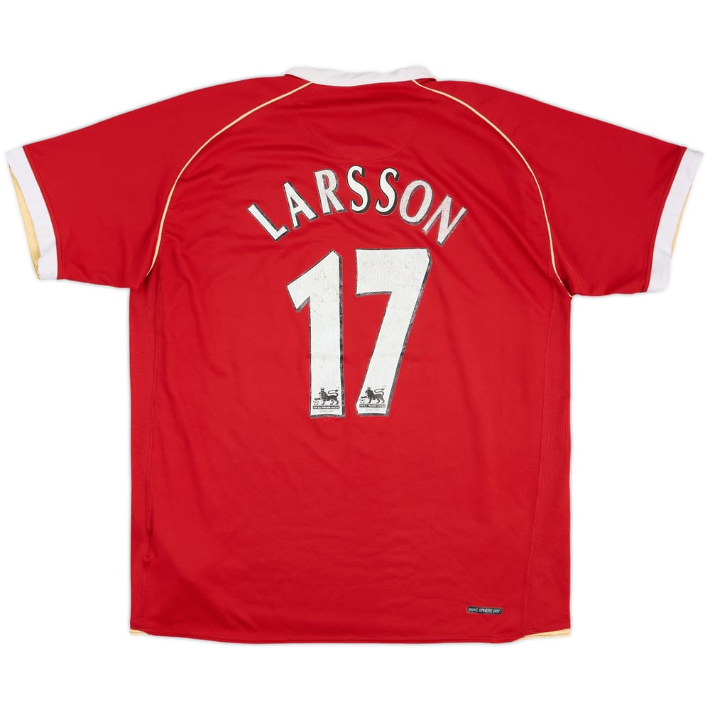 2006-07 Manchester United Home Shirt Larsson #17 - 5/10 - (XL)