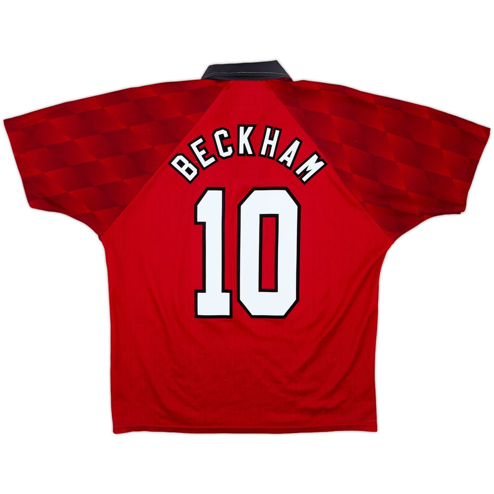 1996-98 Manchester United Home Shirt Beckham #10 - 7/10 - (L)