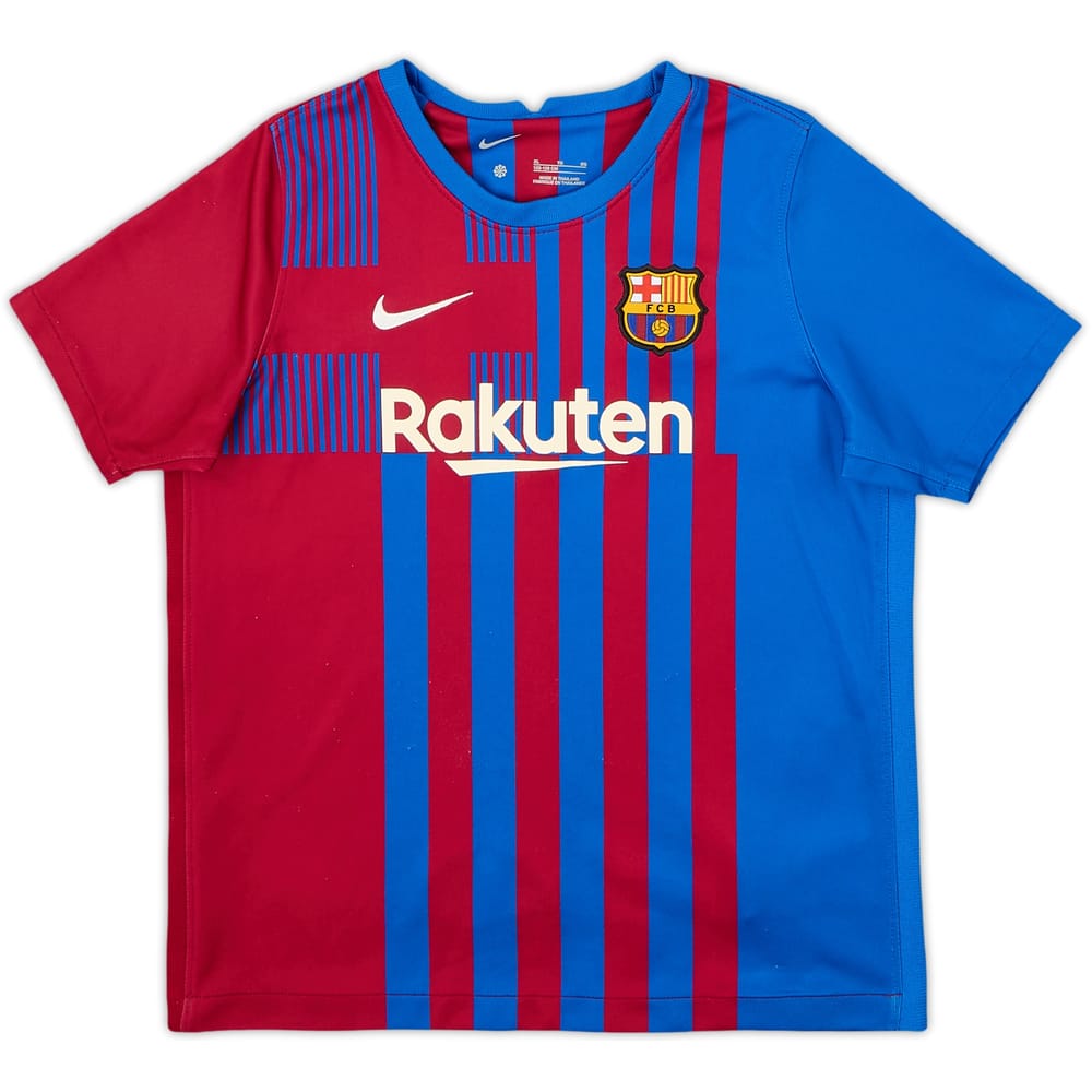2021-22 Barcelona Home Shirt - 6/10 - (7-8 Years)
