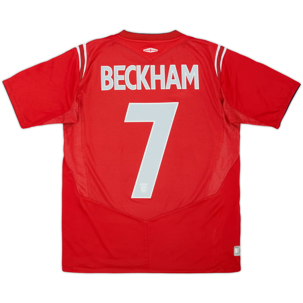2004-06 England Away Shirt Beckham #7 - 6/10 - (XL.Boys)
