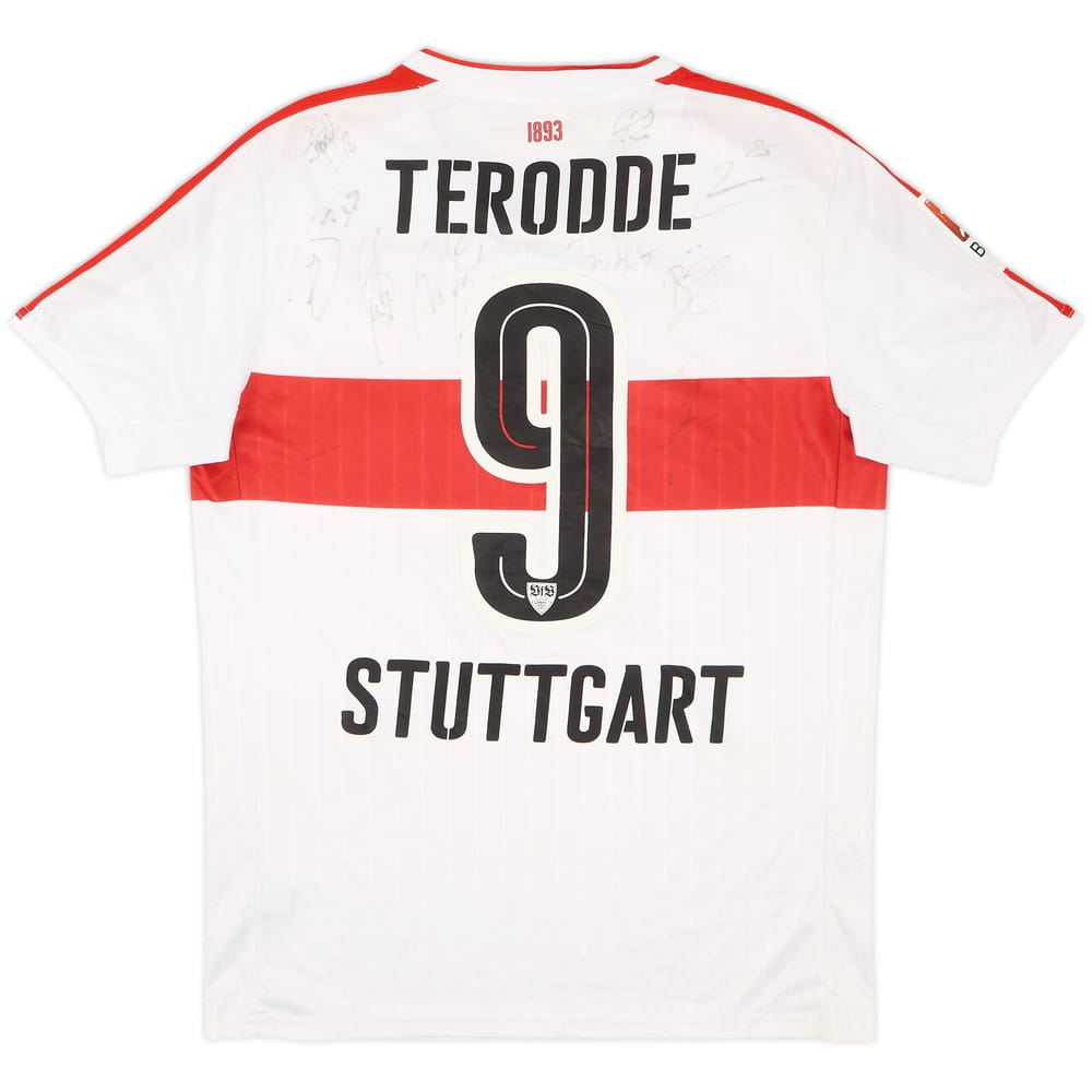 2016-17 Stuttgart Squad Signed Home Shirt Terodde #9 - 6/10 - (M)