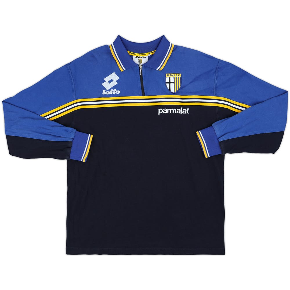 1998-99 Parma Lotto 1/4 Zip L/S Polo Shirt - 8/10 - (XL)
