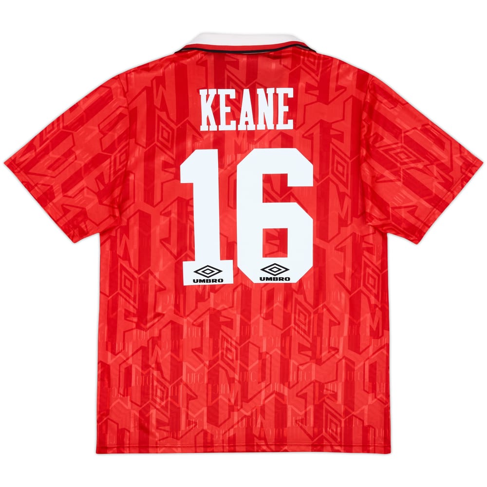 1992-94 Manchester United Home Shirt Keane #16 - 8/10 - (L)