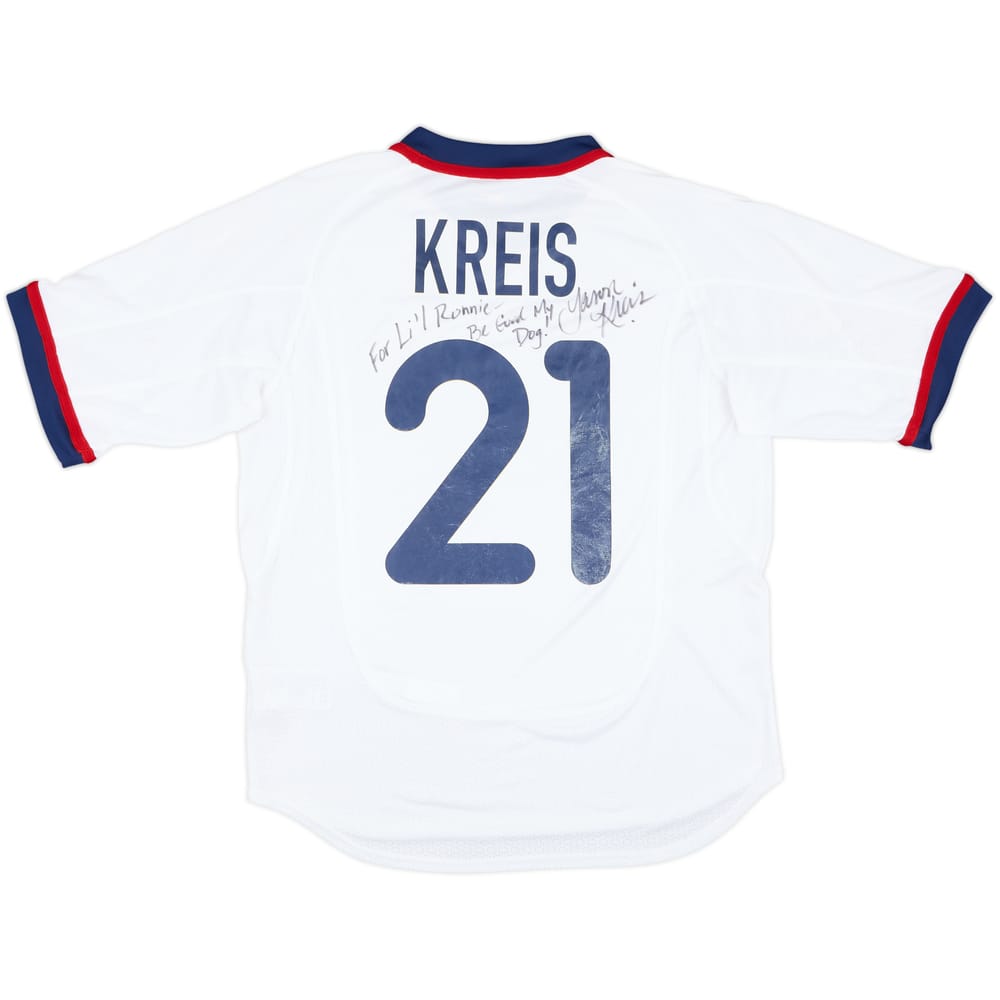 2000 USA Match Issue Signed Home Shirt Kreis #21