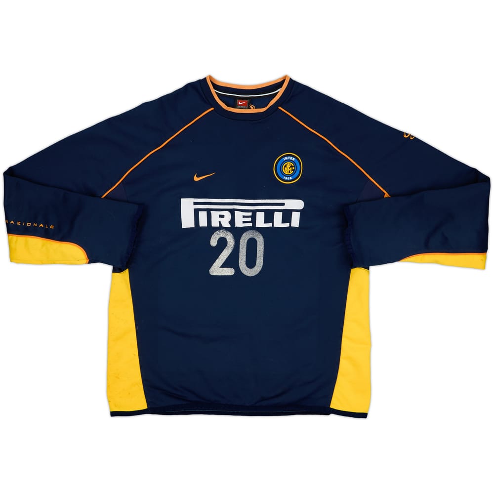 2001-02 Inter Milan Player Issue Nike Sweat Top #20 (Recoba) - 5/10 - (L)