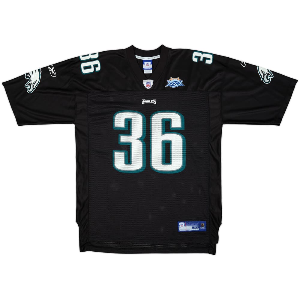 2004 Philadelphia Eagles Westbrook #36 Super Bowl XXXIX Reebok On Field Alternate Jersey - 9/10 - (XL)