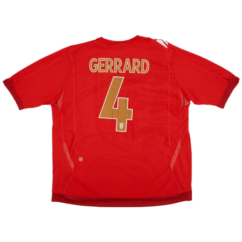 2006-08 England Away Shirt Gerrard #4 - 5/10 - (XXL)