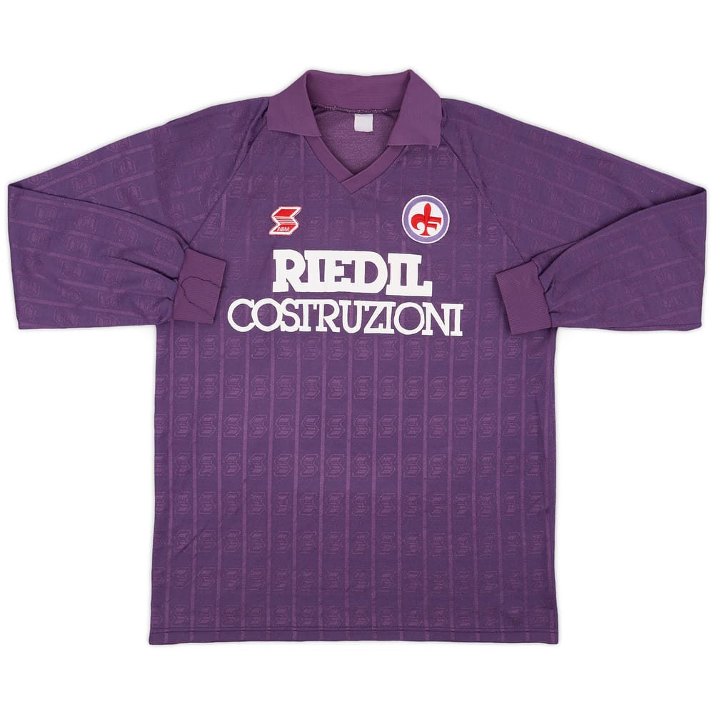 1988-90 Fiorentina Match Issue Home L/S Shirt #4