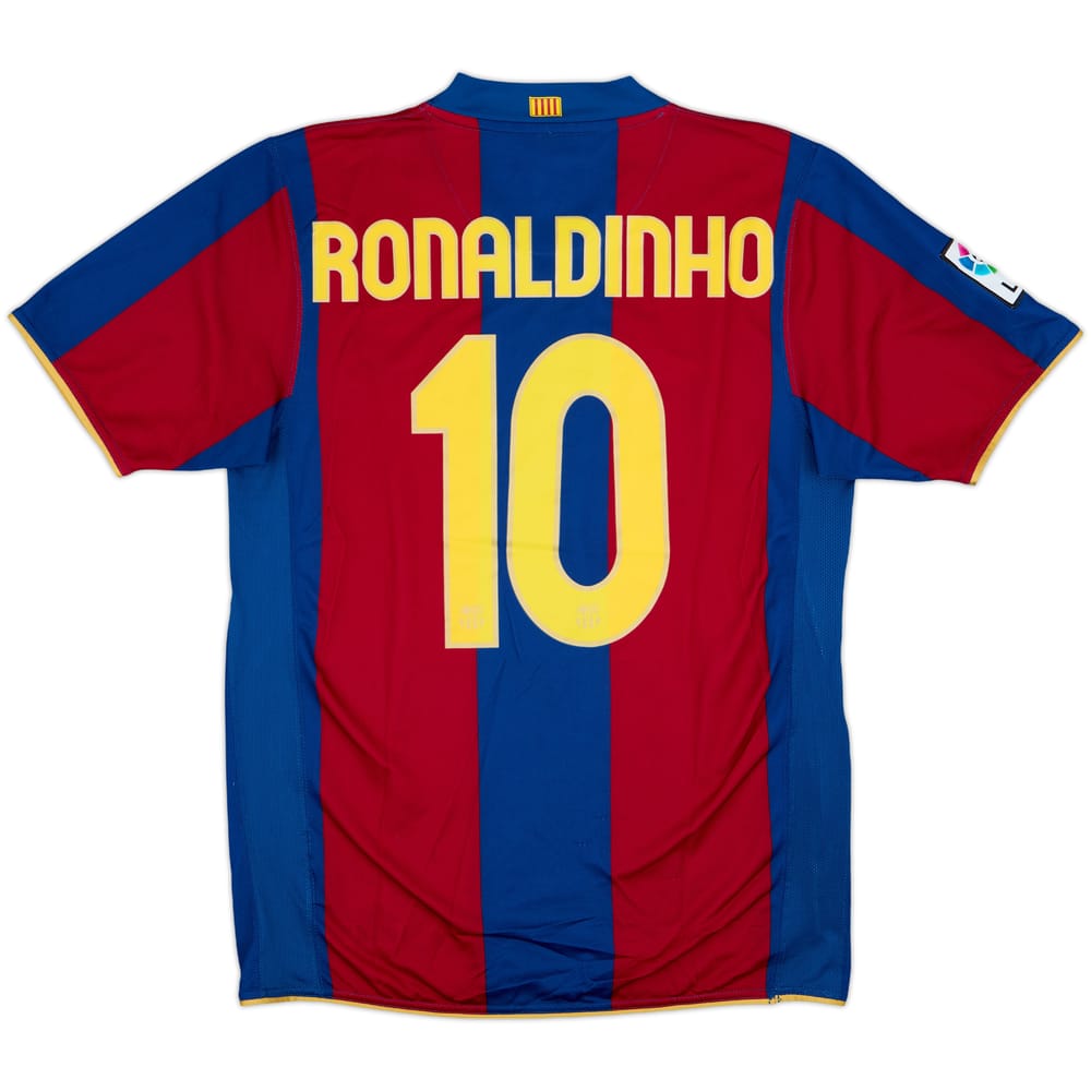 2007-08 Barcelona Home Shirt Ronaldinho #10 - 9/10 - (M)