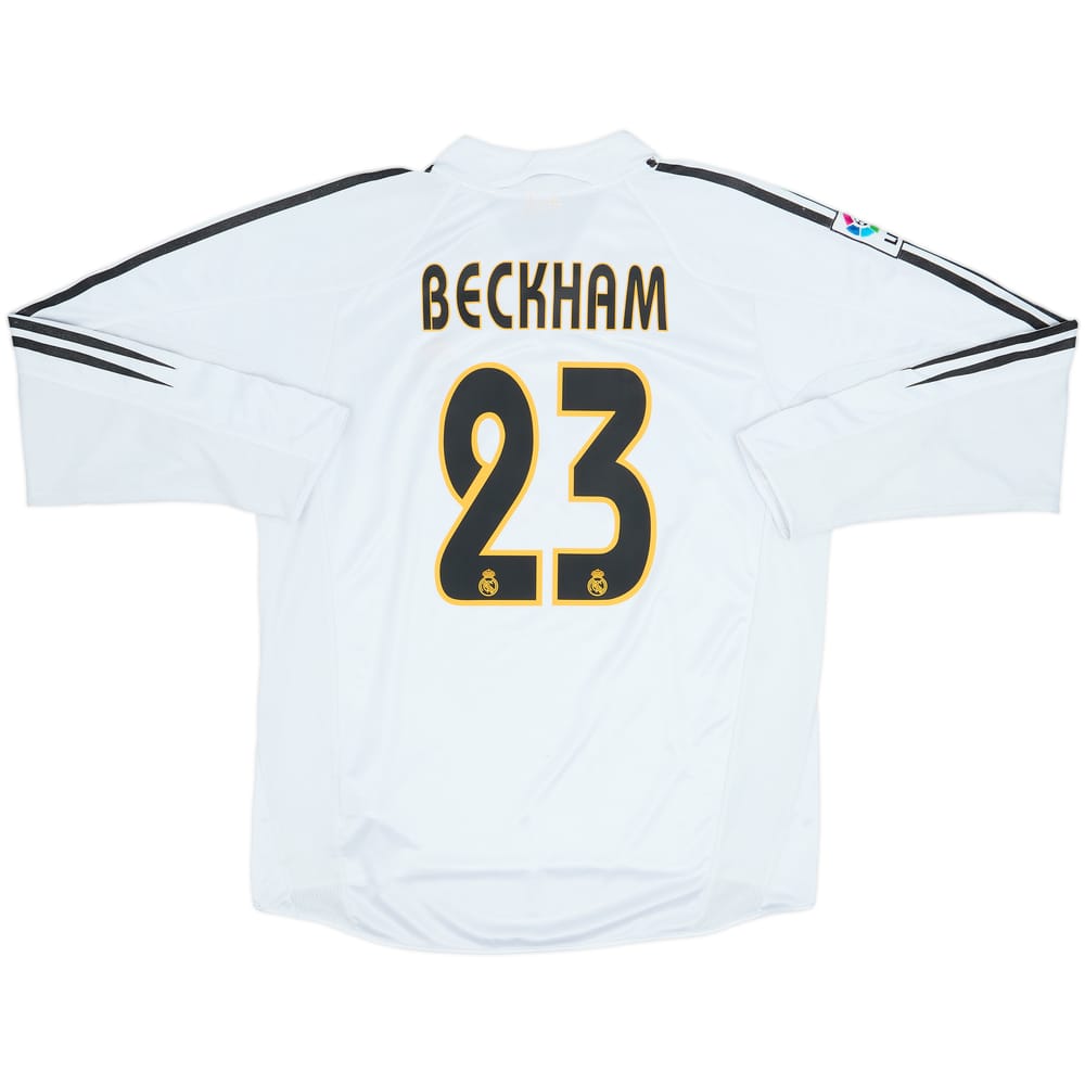 2004-05 Real Madrid Home L/S Shirt Beckham #23 - 6/10 - (L)