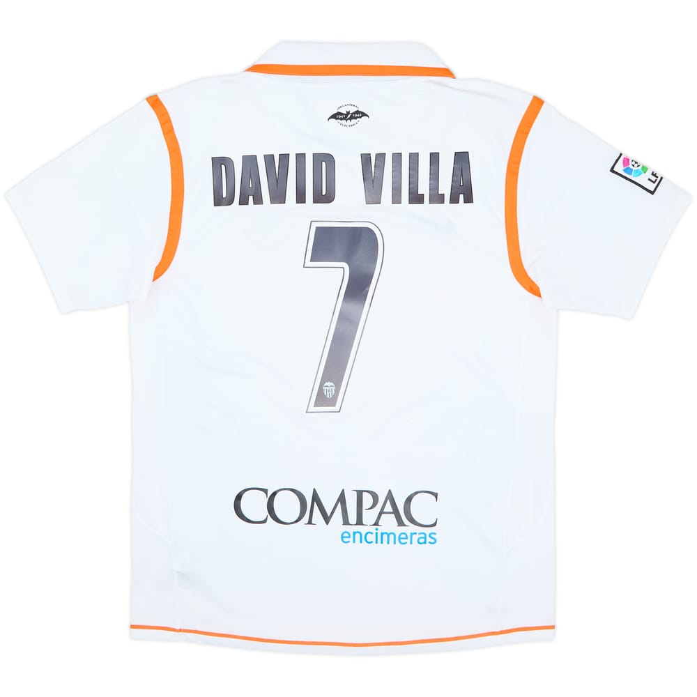 2007-08 Valencia Home Shirt David Villa #7 - 8/10 - (L)