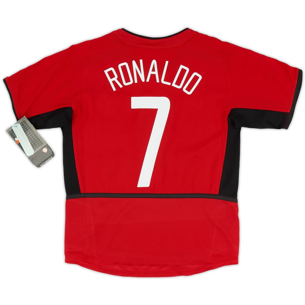 2002-04 Manchester United Home Shirt Ronaldo #7 (XS.Boys)
