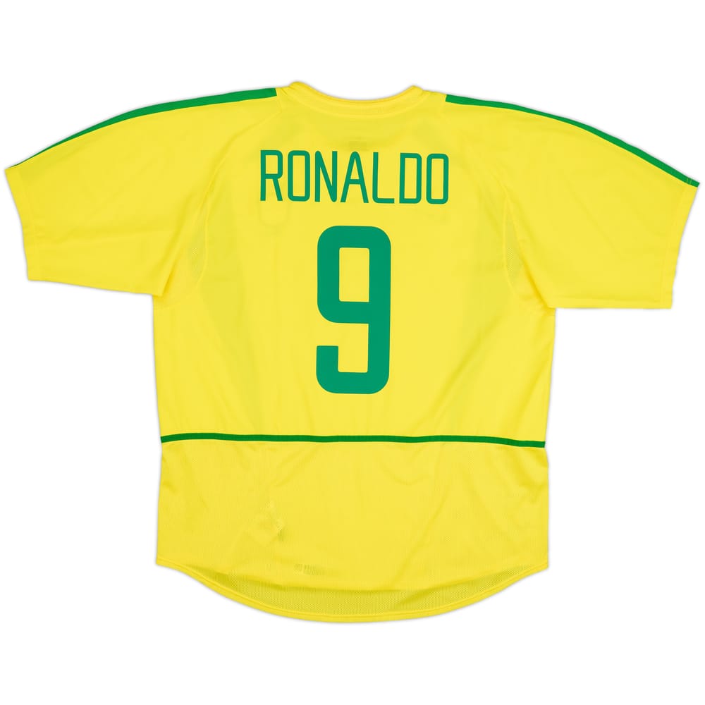 2002-04 Brazil Home Shirt Ronaldinho #11 - 8/10 - (XL)