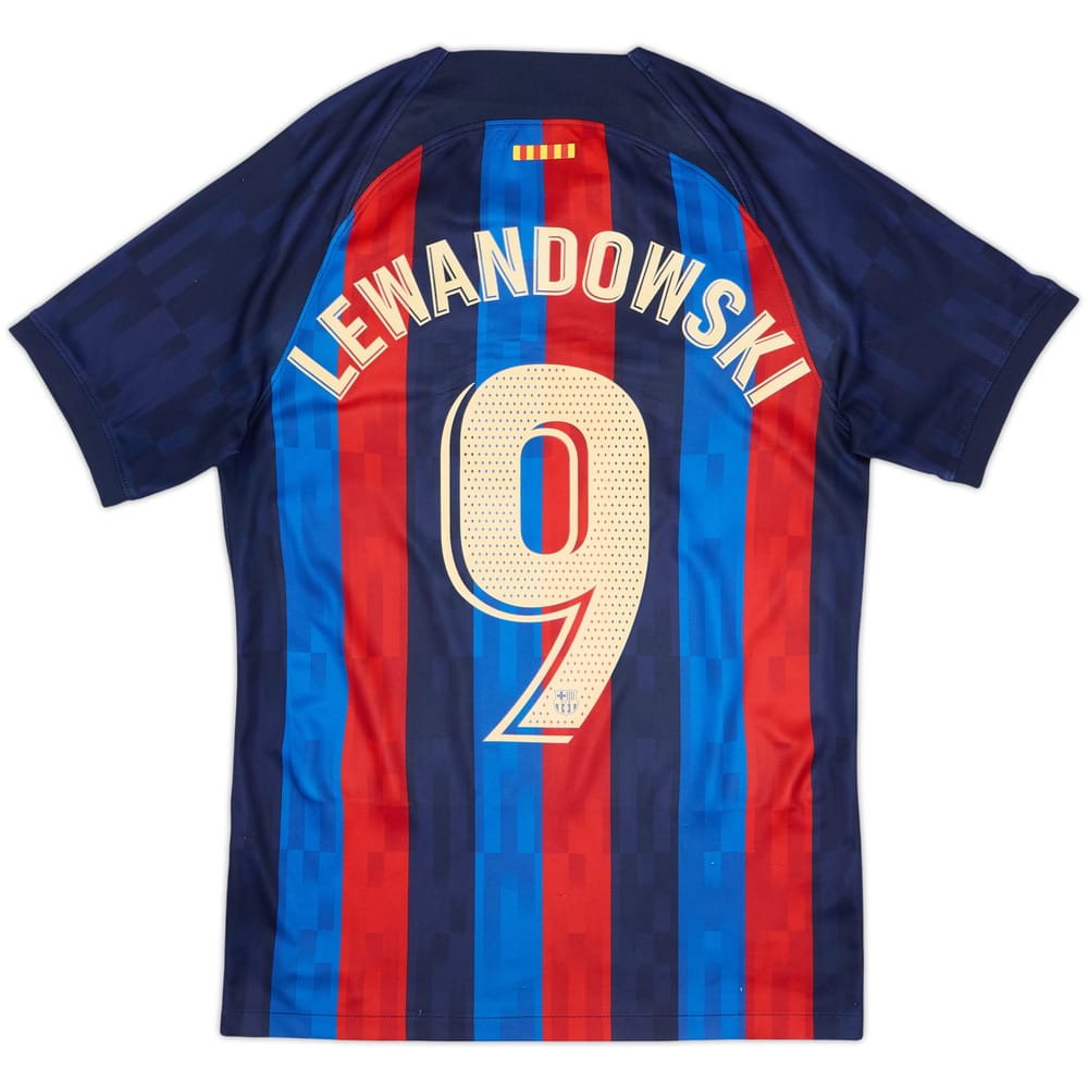 2022-23 Barcelona Home Shirt Lewandowski #9 - 6/10 - (S)