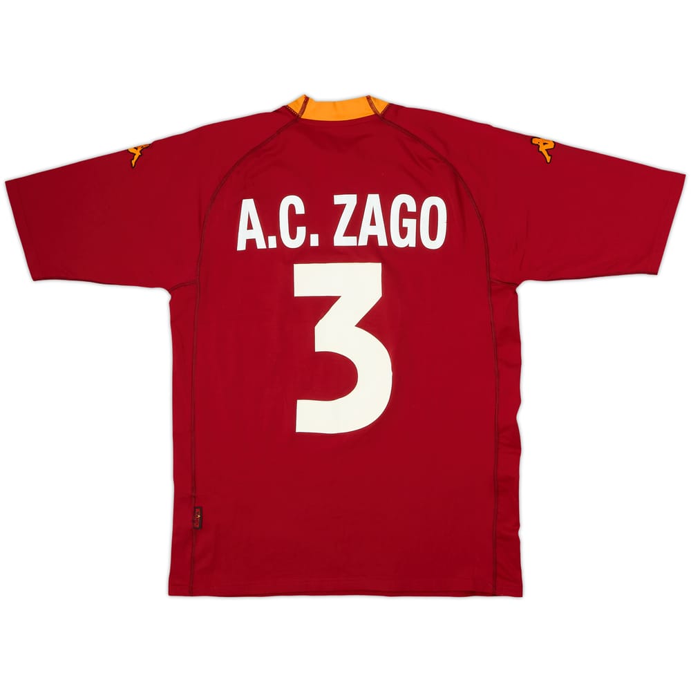 2000-01 Roma Home Shirt A.C. Zago #3 - 6/10 - (XL)