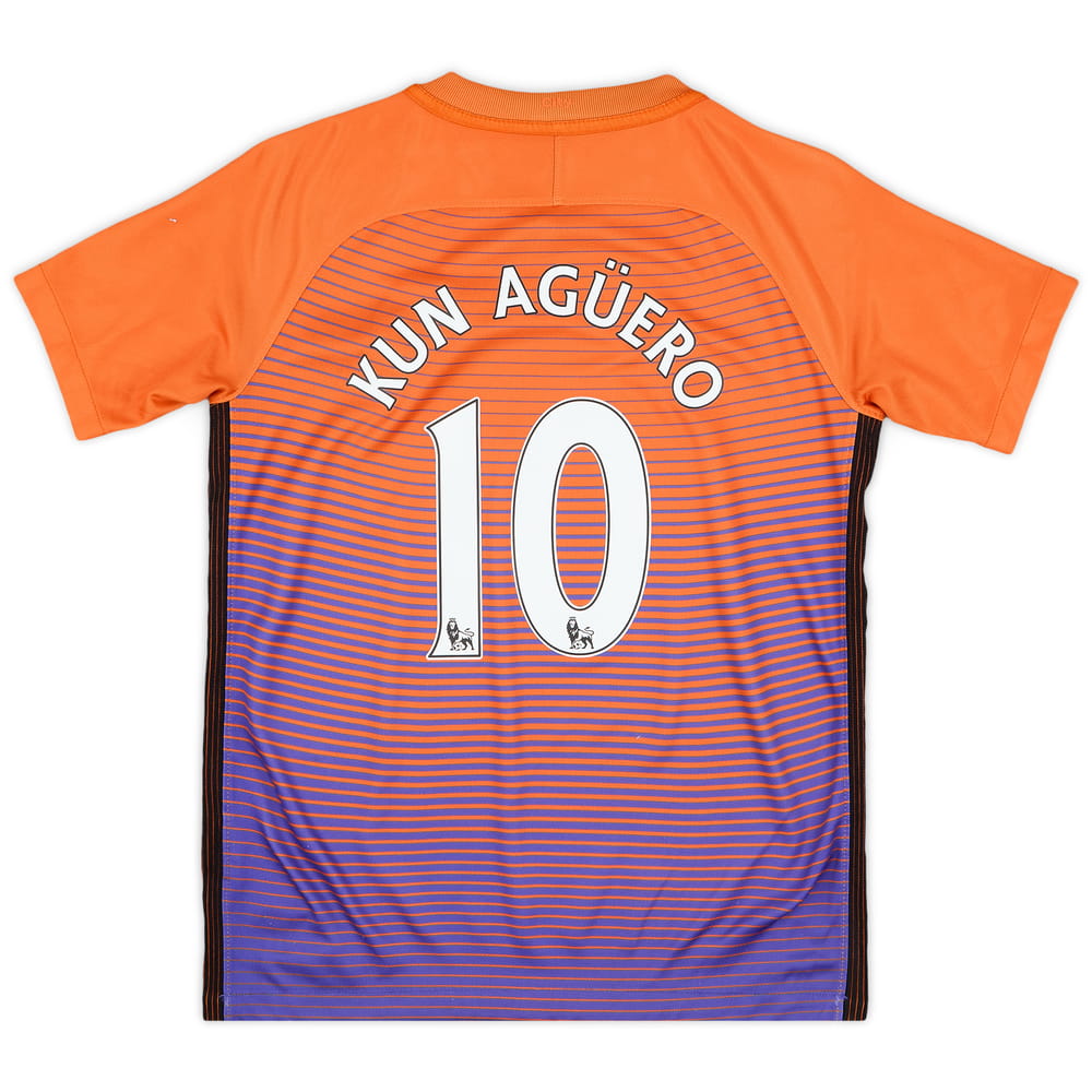 2016-17 Manchester City Third Shirt Kun Aguero #10 - 6/10 - (M.Boys)