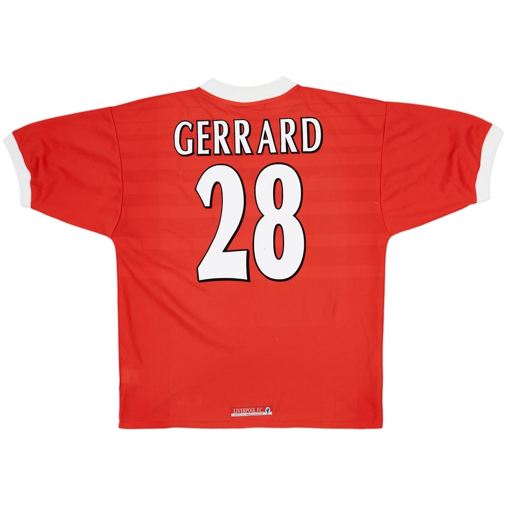 1998-00 Liverpool Home Shirt Gerrard #28 - 6/10 - (L)