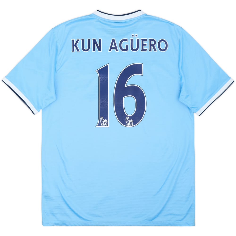 2013-14 Manchester City Home Shirt Kun Aguero #16 - 6/10 - (L)