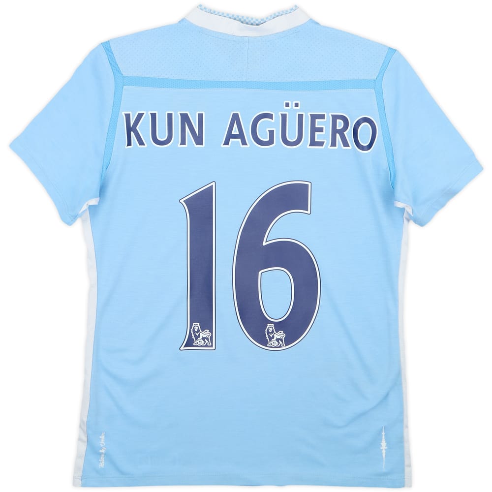 2011-12 Manchester City Home Shirt Kun Aguero #16 - 7/10 - (15-16 Years)