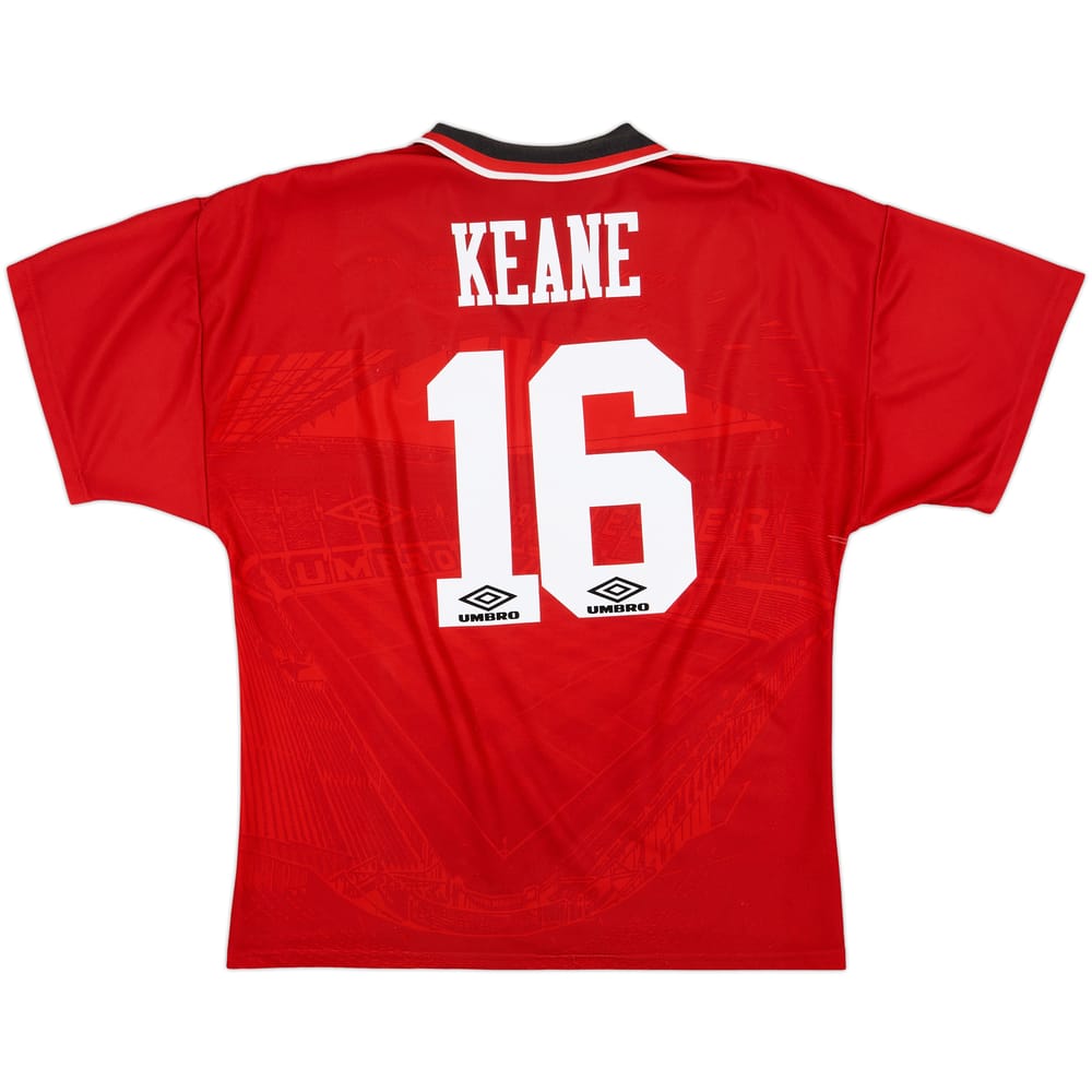 1994-96 Manchester United Home Shirt Keane #16 - 8/10 - (XL)