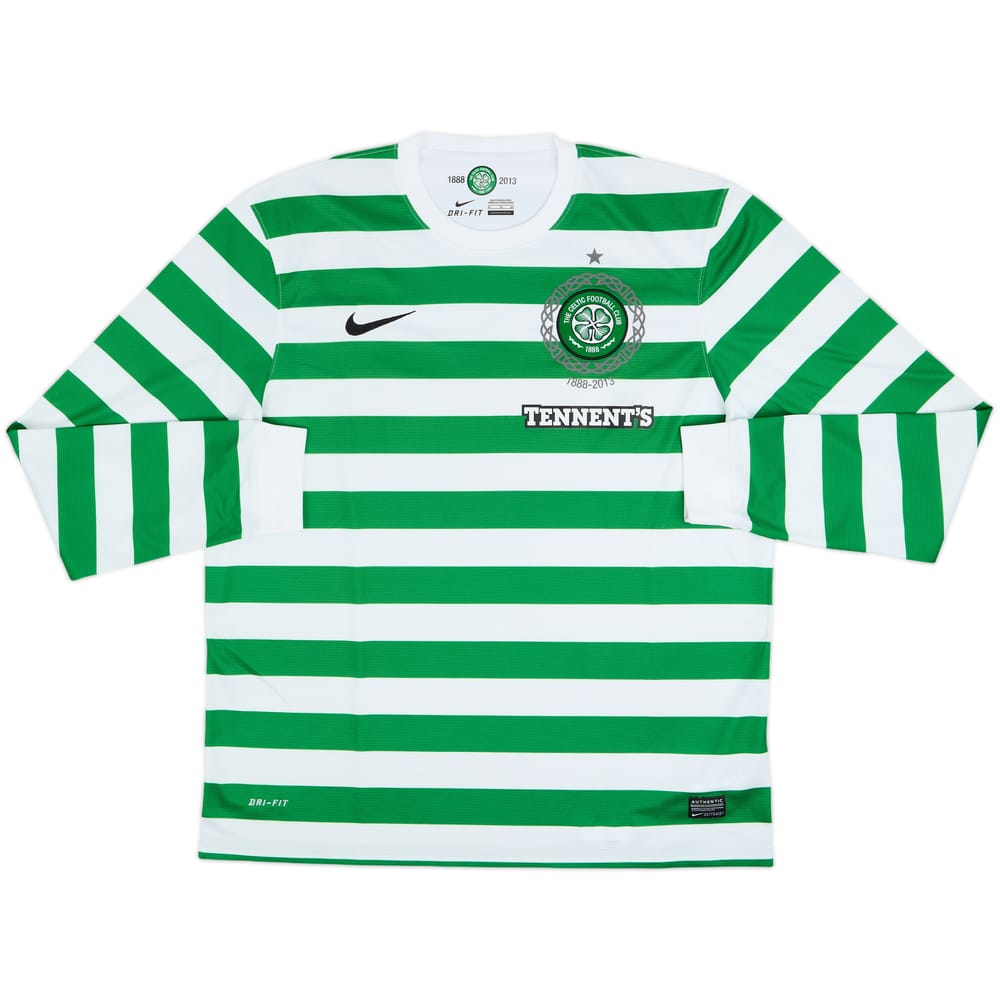 2012-13 Celtic '125th Anniversary' Home L/S Shirt - 9/10 - (XL)