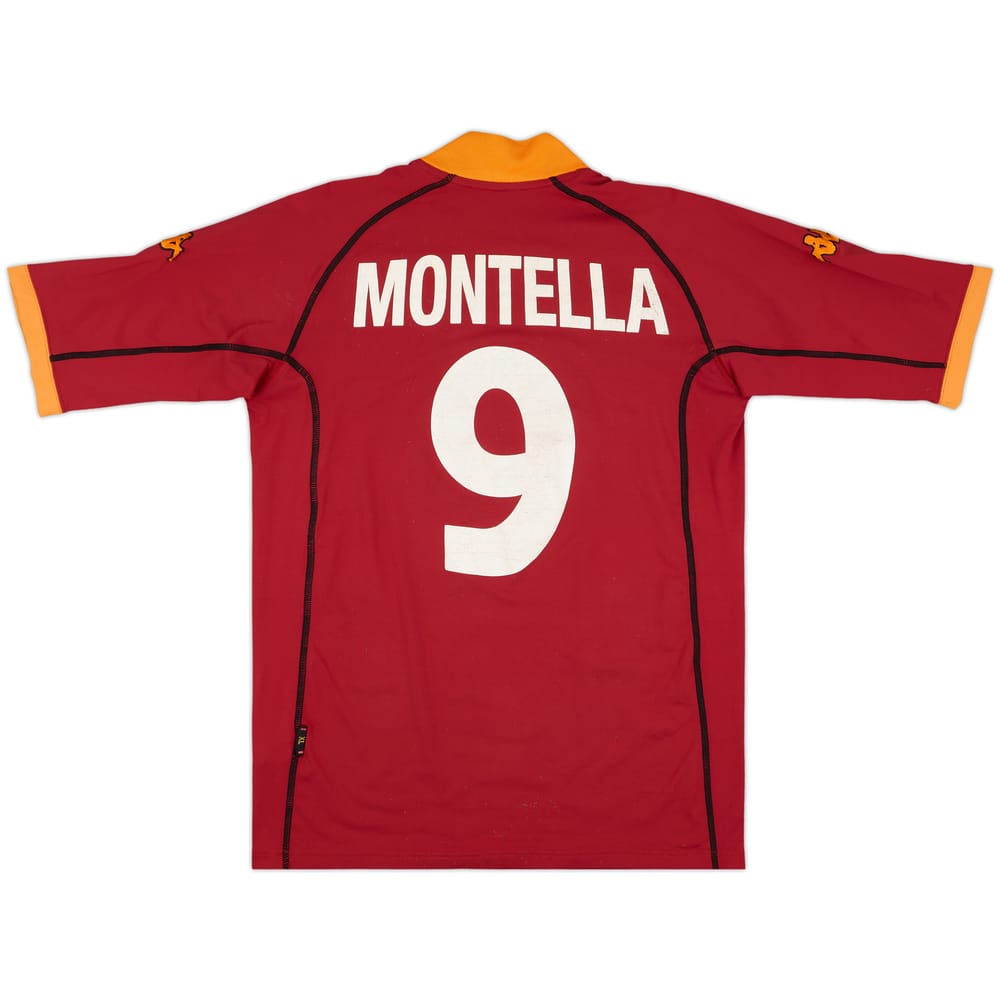 2001-02 Roma Home Shirt Montella #9 - 6/10 - (XL)
