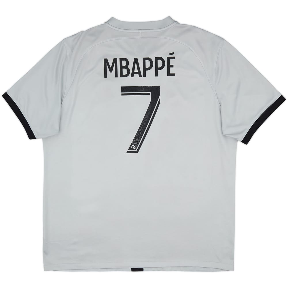 Camiseta de visitante del Paris Saint-Germain 2022-23 Mbappe #7 - 7/10 - (XL)