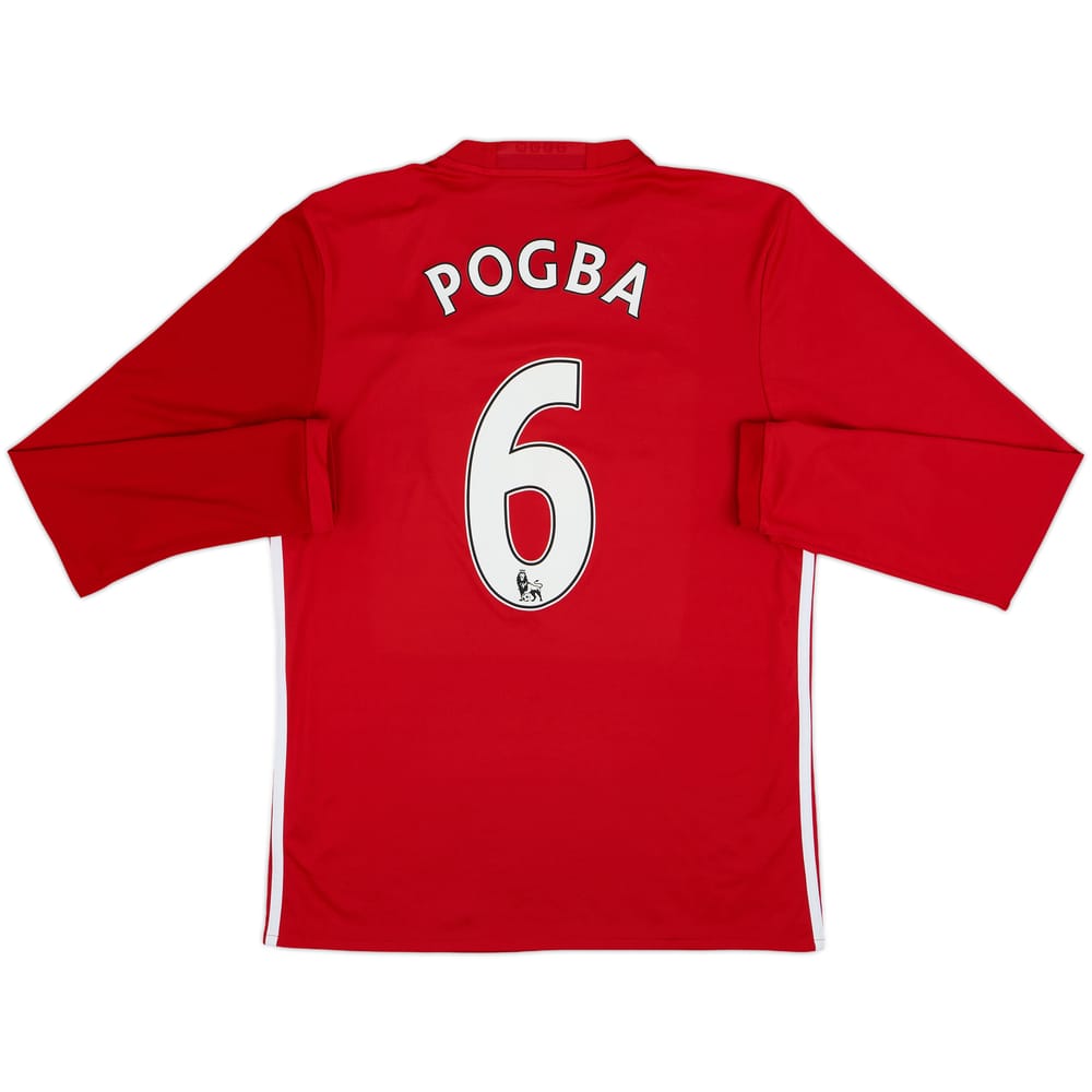 2016-17 Manchester United Home L/S Shirt Pogba #6 - 8/10 - (M)